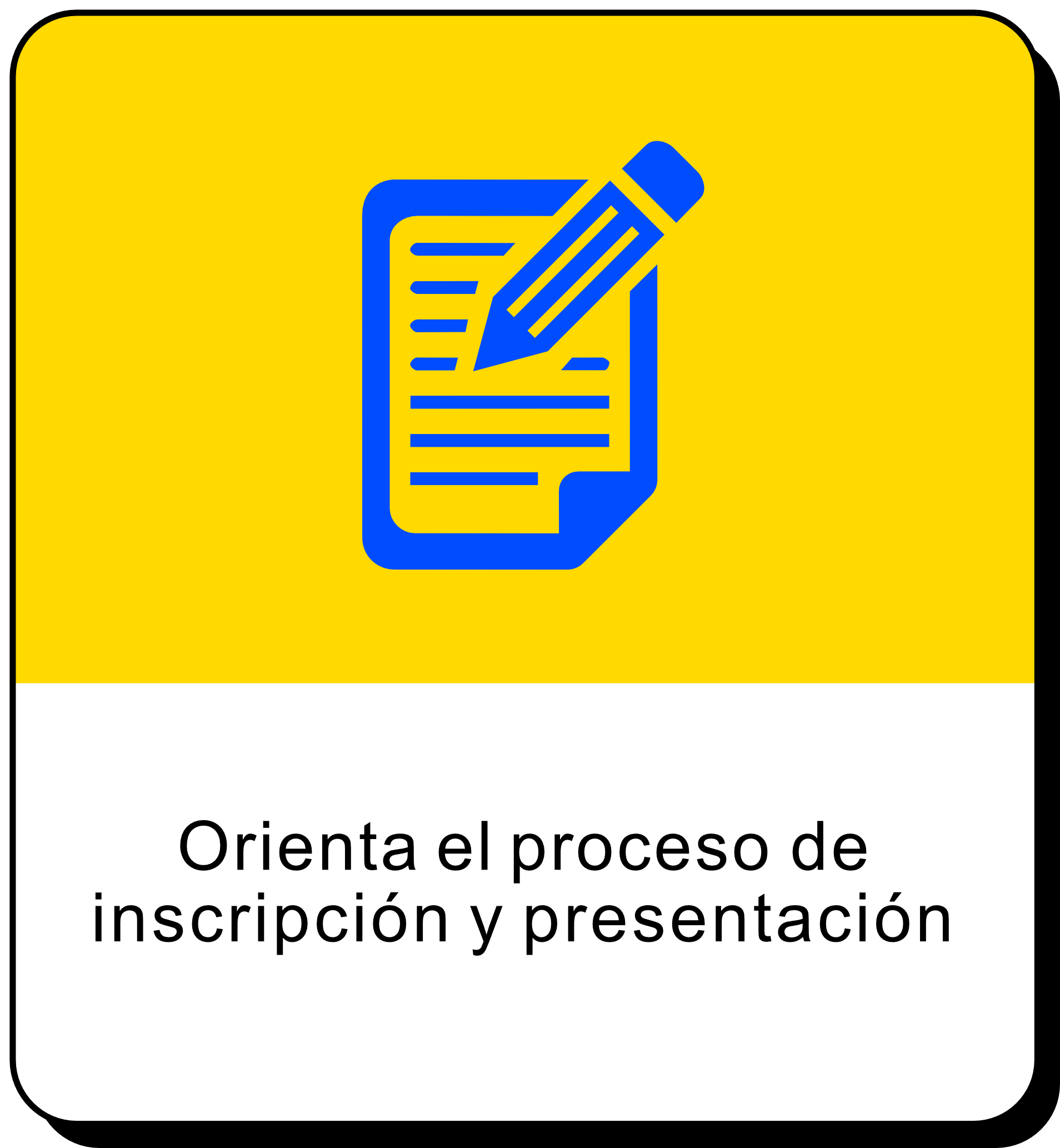 Orienta el proceso de inscripción y presentación